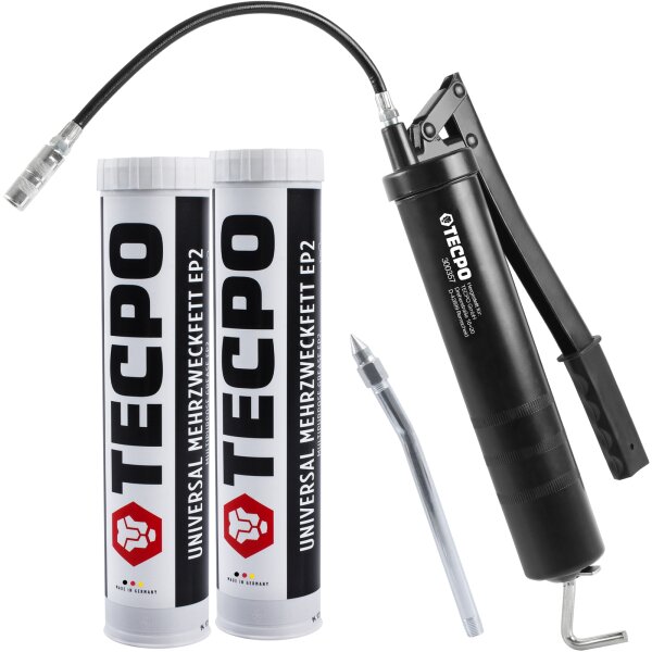 2x 400g TECPO Universal Mehrzweckfett EP2 + Handhebel Fettpresse