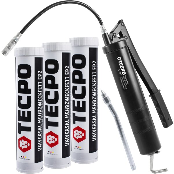 3x 400g TECPO Universal Mehrzweckfett EP2 + Handhebel Fettpresse