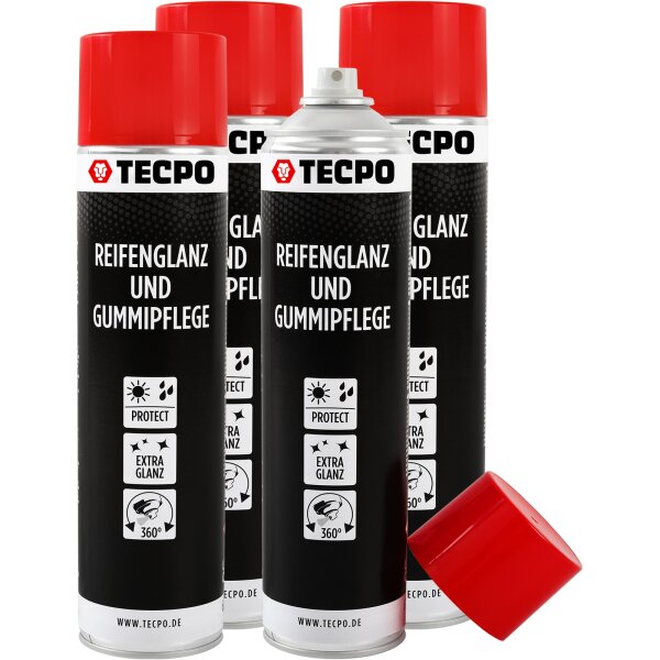 4x TECPO Reifen-Glanz-Spray, 600 ml
