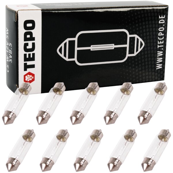 TECPO Kennzeichenleuchte, T11x38, C5W, 20 Stück