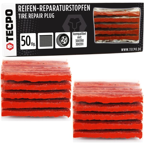 100x TECPO Reifen Flicken Reparaturstopfen Vulkanisierstreifen