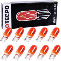 10x TECPO Glassockel W5W + 10x Seitenblinker WY5W