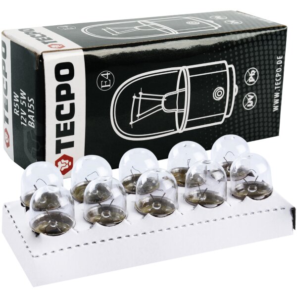 TECPO Glühbirne R5W Autolampe, 12V 5W, BA15S, 20 Stück