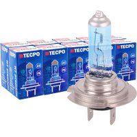 20x TECPO H7 Glühbirne 12V 55W, PX26d, Super White, Xenon Optik