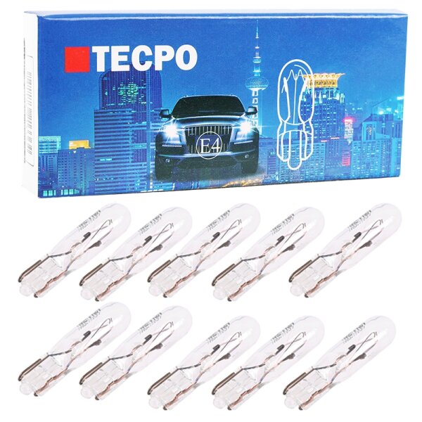 50x Tachobeleuchtung W1,2W 12V T5 W2x4.6d Sockel Glassockellampe