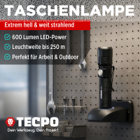 TECPO LED Taschenlampe mit 600 Lumen