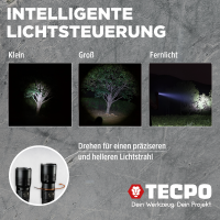TECPO LED Taschenlampe mit 600 Lumen