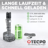 TECPO LED Taschenlampe mit 600 Lumen