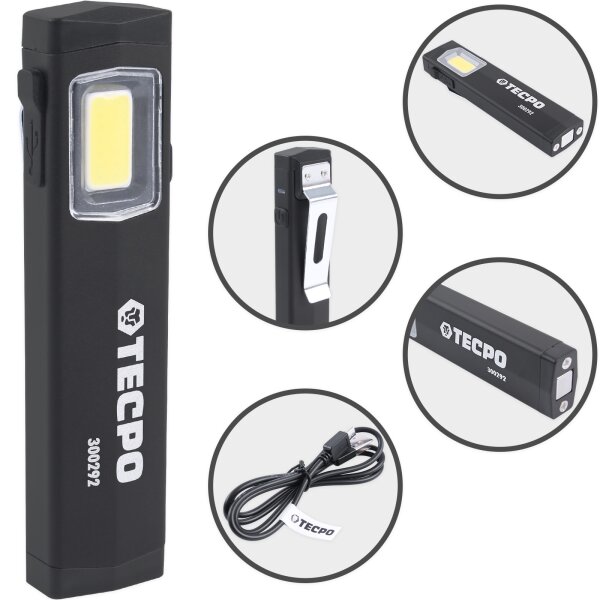 TECPO LED Handlampe mit 500 Lumen