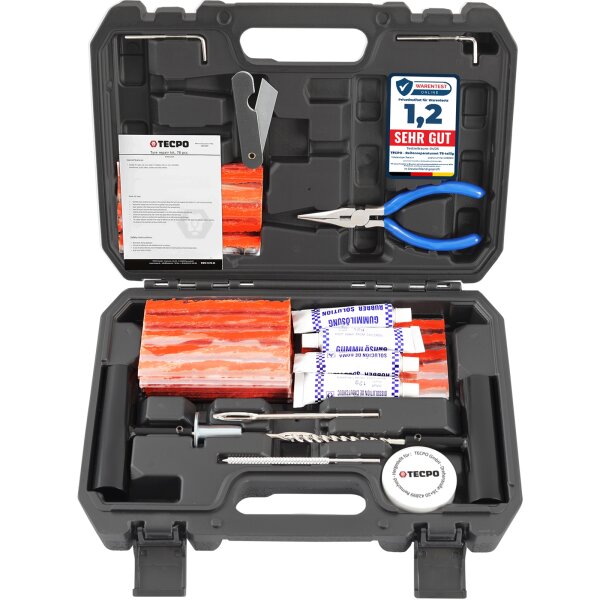 TECPO Reifenreparatur Set 78-teilig Reifen Flickzeug Pannenset