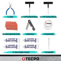 TECPO Reifenreparatur Set 78-teilig Reifen Flickzeug Pannenset