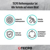 TECPO Reifenreparatur Set 78-teilig Reifen Flickzeug Pannenset