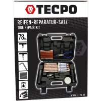 TECPO Reifenreparatur Set 78-teilig Reifen Flickzeug Pannenset