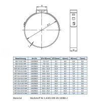 TECPO Schlauchschellen 1 Ohr B: 5 mm Ø7.8-9.5 mm 10-tlg.
